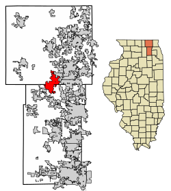 Kane County Illinois Incorporated and Unincorporated areas Huntley Highlighted